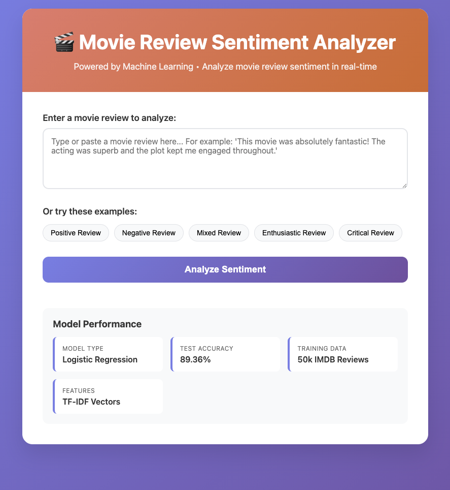 Movie Review Sentiment Analyzer